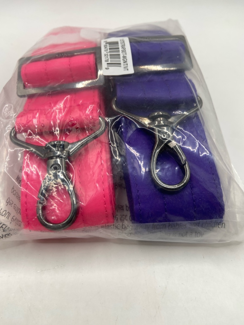 Lug Set of 2 Stitched Straps Magenta & Violet New - Picture 5 of 6